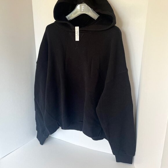 Madewell MWL Airyterry Hoodie Womens 1X Black Cotton Sweatshirt - Picture 7 of 9